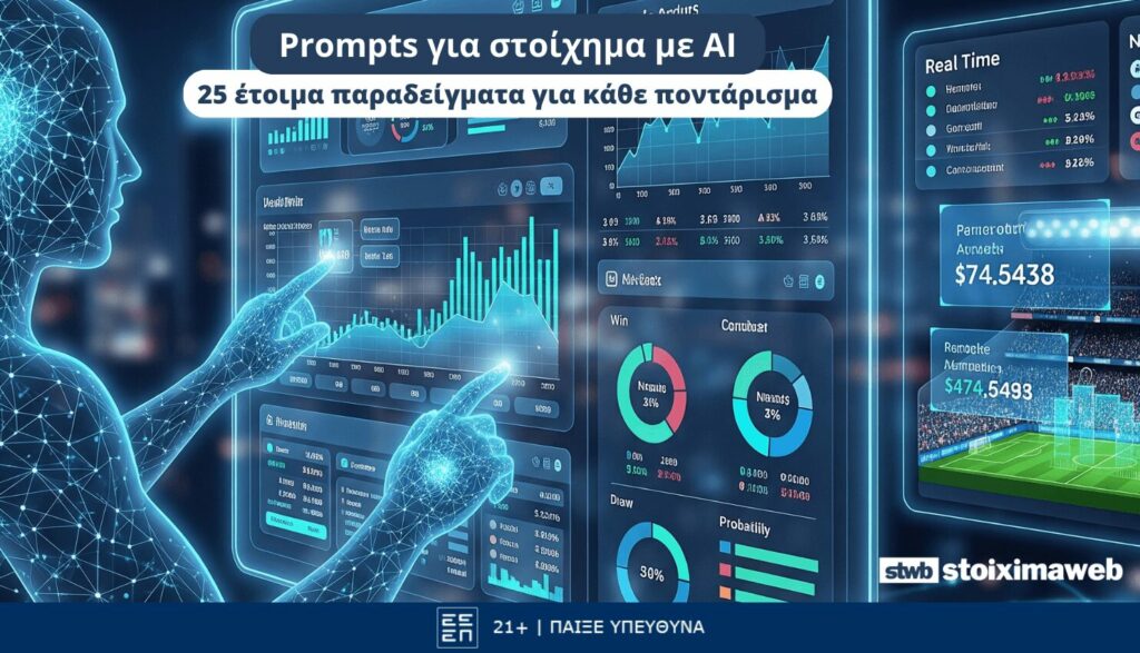 Prompts για στοίχημα με AI– 25 έτοιμα παραδείγματα για κάθε ποντάρισμα