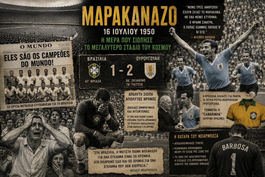 Μαρακανάζο (1950): Το γκολ που έκανε το μεγαλύτερο στάδιο του κόσμου να σιωπήσει