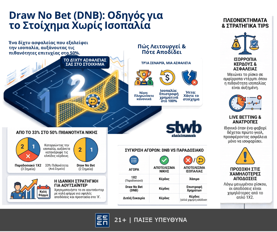 Draw No Bet: Τι είναι το στοίχημα χωρίς ισοπαλία | StoiximaWeb